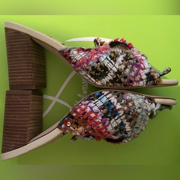 Sam Edelman Oda Slide Tweed Multicolor Knot Top Mule - Picture 12 of 14